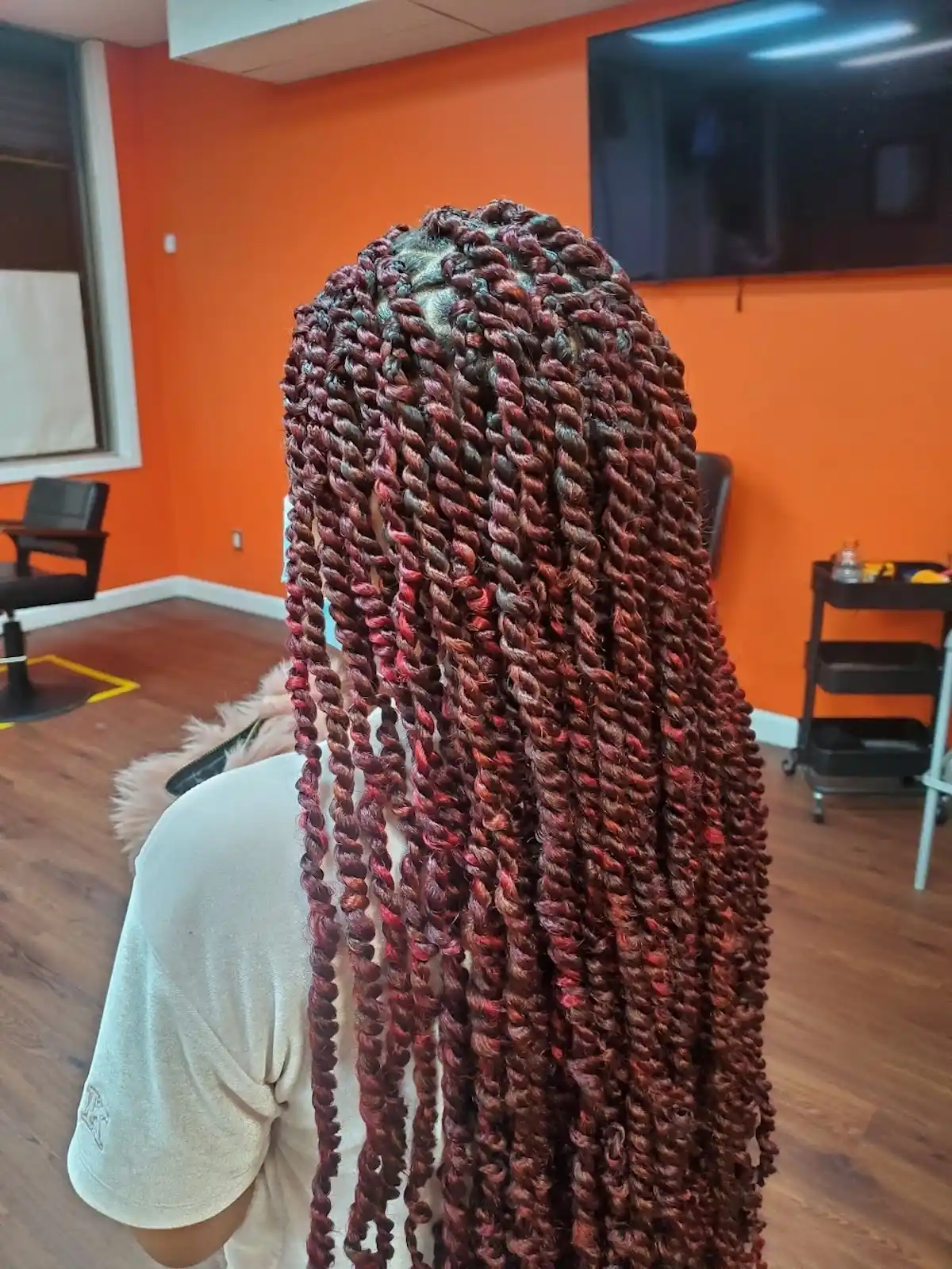 passion twists at Ramas Hair Braiding