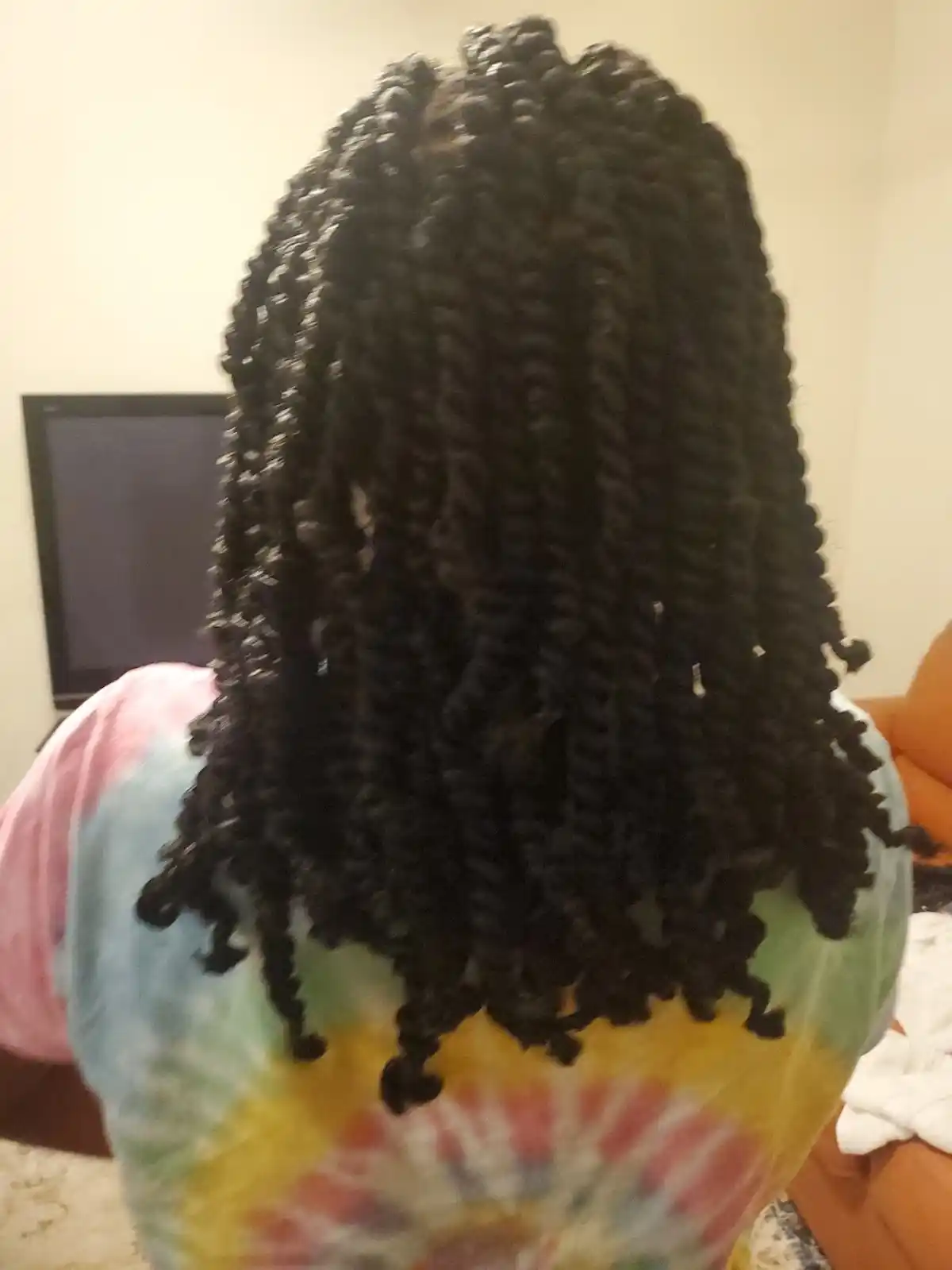 a photo of passion twists done at Ramas Hair braiding in Indianapolis, IN